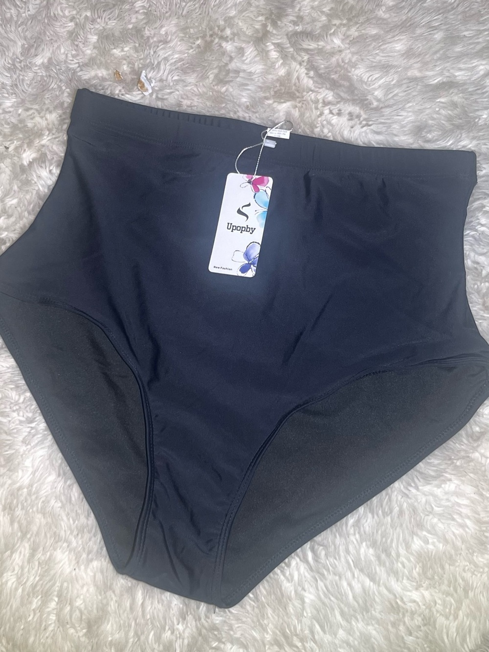 Upopby women’s Black High-Waist Bikini Bottom size XL